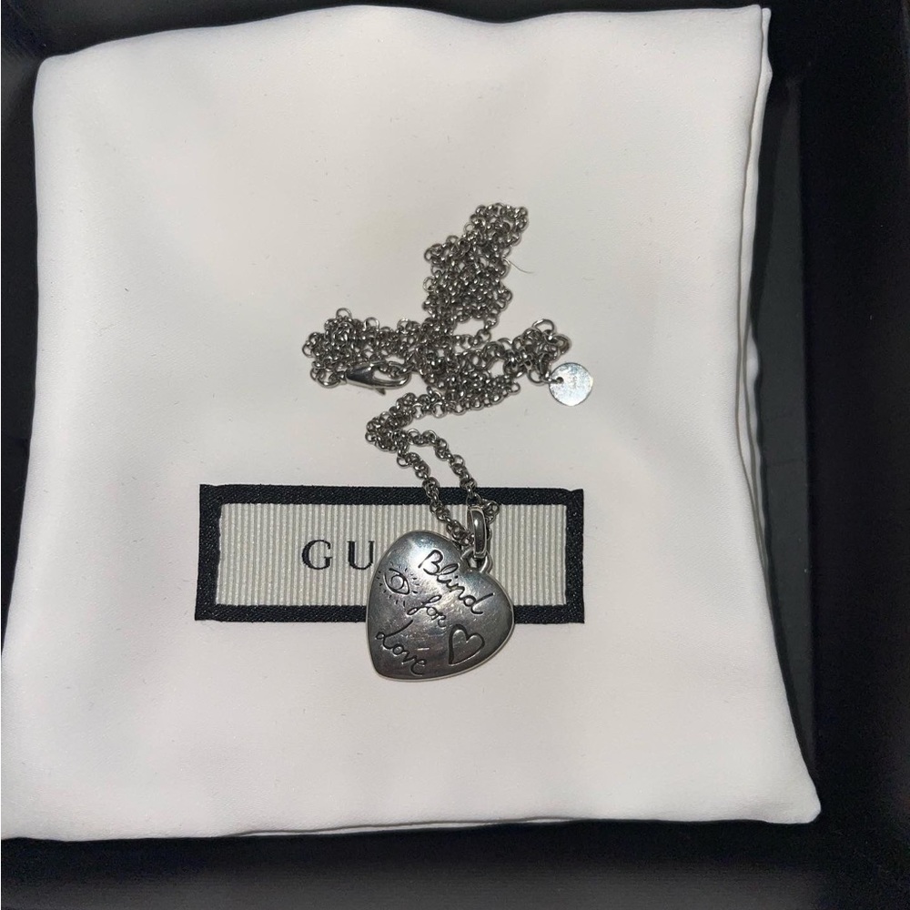 Authentic Gucci blind for love necklace still on website for $300